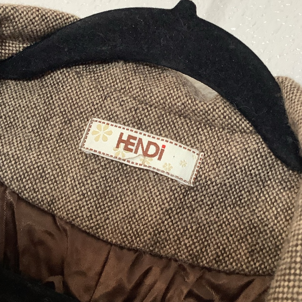 Hendi Brown Tweed Wool Blend Patchwork Embroidere… - image 7